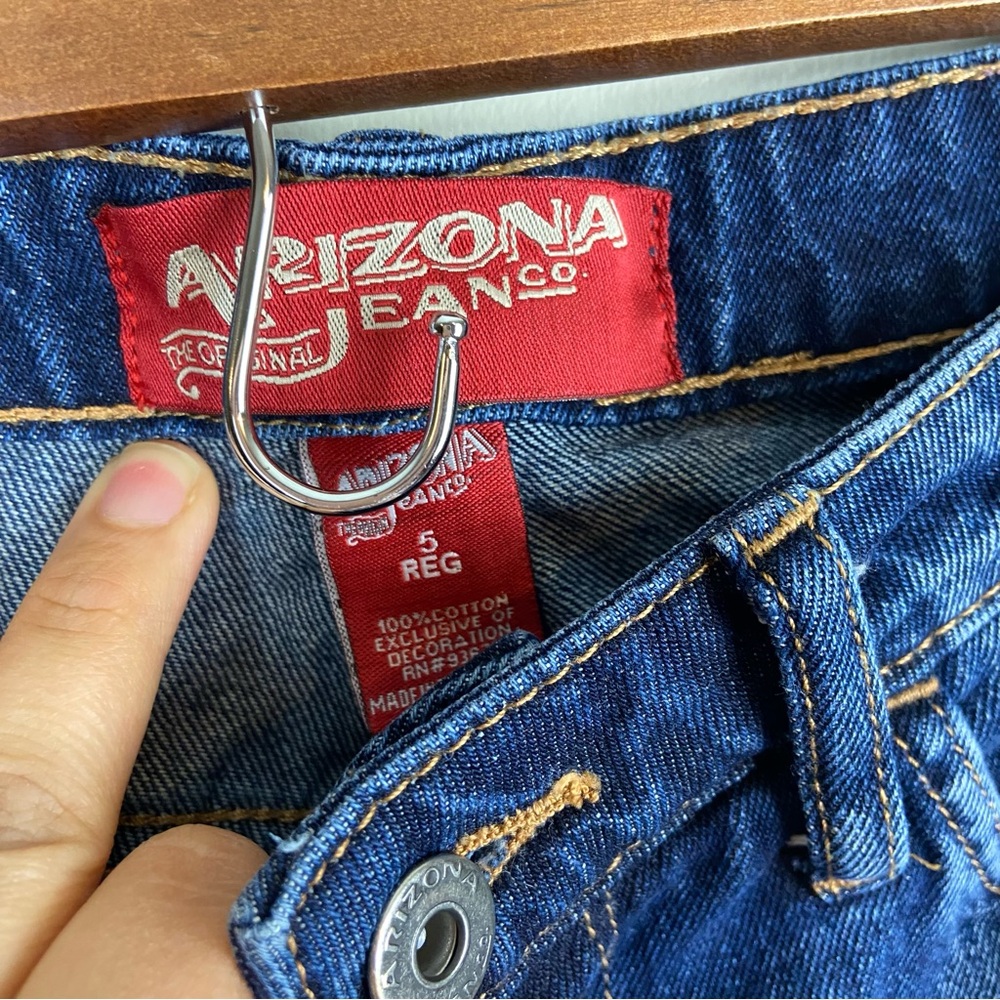 Arizona Jean Co Roll Up Cutoff Denim Shorts 100% Cotton Junior’s Size 5 Summer - Picture 8 of 8